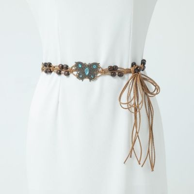 Versatile woven belt Bohemian womens waist belt womens belt Korean decorative womens casual waist chain  GN01