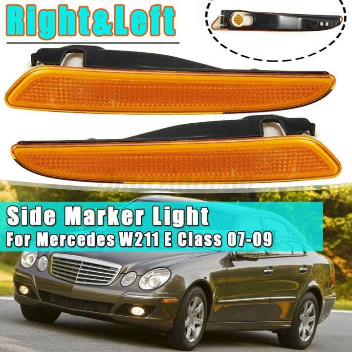 Pair Front Bumper Side Marker Light Turn Signal Lamp for Mercedes Benz