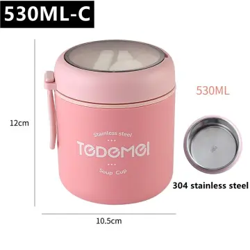 530ML/710ML Stainless Steel Lunch Box Drinking Cup With Spoon Food Thermal  Jar Insulated Soup Thermos Containers Lunchbox