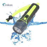 LED Diving Flashlight Bright LED PC TPE Torch Flash Light Uses AA Batteries Powerful Light With Tail Rope Flashlight Torch