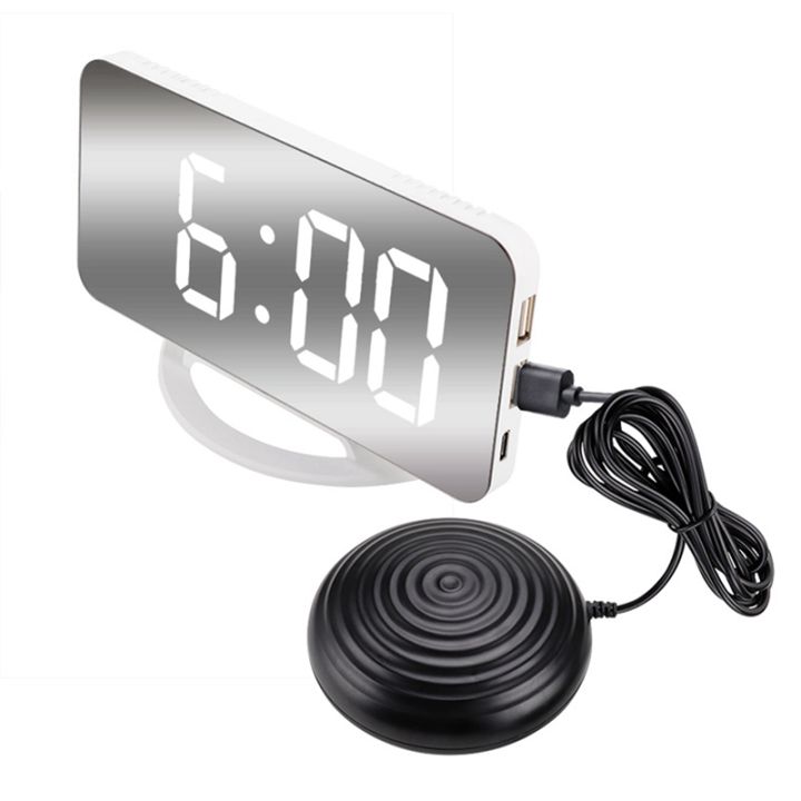 Loud Vibrating Alarm Clock For Heavy Sleepers Adults Deaf, Digital Mirrored  Clock With Bed Shaker For Hearing Impaired | Lazada.Vn
