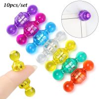 10Pcs/Set Mini Magnetic Pushpin Multicolor Acrylic Fridge Magnets Transparent Thumbtack Notice Board Markers Message Holder Clips Pins Tacks