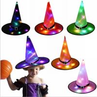 Witch Hat Decoration Magician Glowing Hat LED Light Witch Hat Halloween Witch Hat Halloween Ghost Festival Party