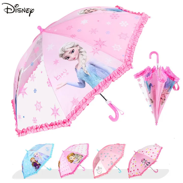 Disney Kids Umbrella for Girls with Easy Grip Handle Cartoon Cute