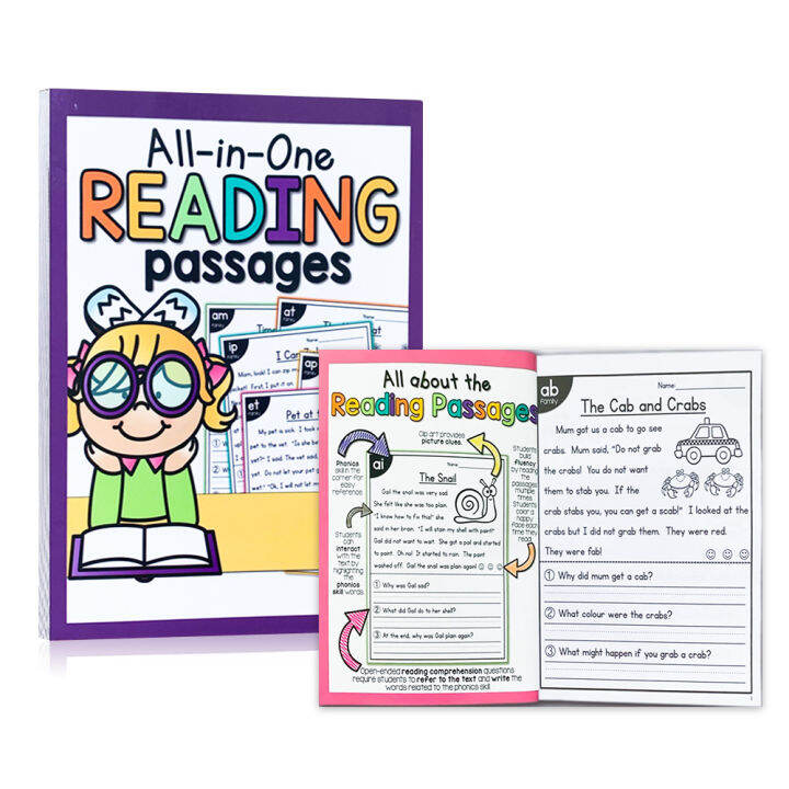 103 Pages English All In One Reading Comprehension Passages Workbook