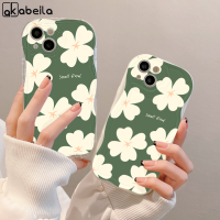 AKABEILA เคสโทรศัพท์ออกแบบครีมรูปใบโคลเวอร์สี่แฉกสำหรับ IPhone 14 13 12 11 Pro Max 6 7 8 Plus X XR XS Max SE 2020แฟชั่นคลุมทั้งหมดกันกระแทกเคสใส่โทรศัพท์คู่