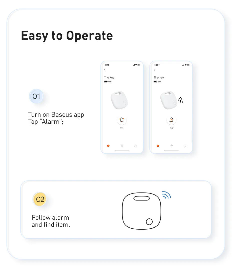 Tag Bluetooth Baseus T2 Pro chống mất đồ cho trẻ em