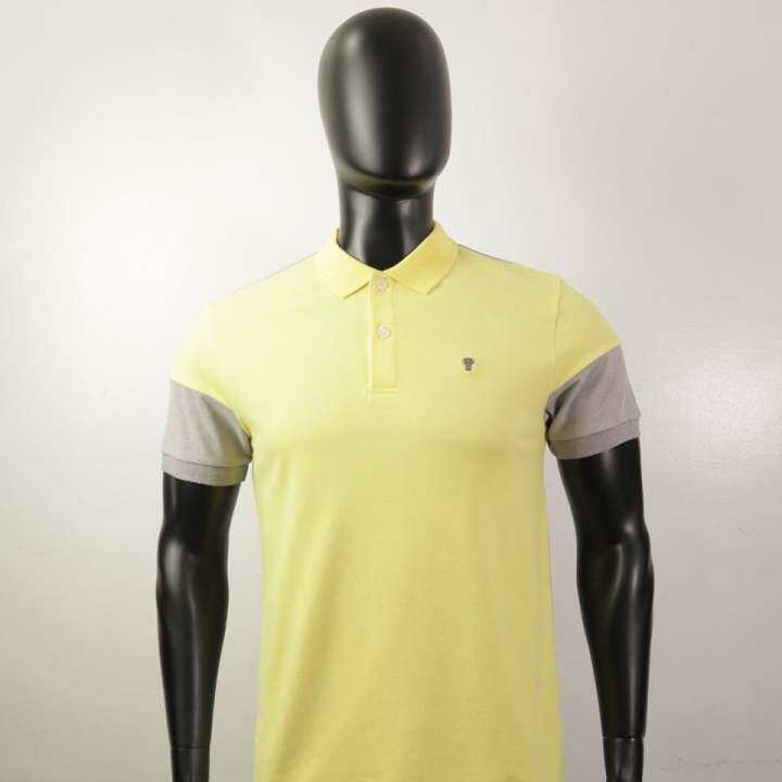 Collezione C2 Slim Fit 22rt1k024 Yellow Pique Polo Shirt Wear Men Key Logo Filipino Made 4533