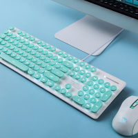 Keyboard and Mouse Set N520 Wireless Bluetooth Cute Gaming Mechanical for Mac Desktop PC Laptop Office Business Boys and Girls