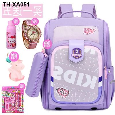 Three-dimensional elementary school schoolbags for grades 1-3-6 large-capacity girls and childrens backpacks ultra-light spine protection shoulder dirt-resistant 2