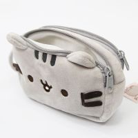 ♧ Kawaii Plush Cat Pencil Case Two Layers Cute Cartoon Pencil Bag korean Stationery Cosmetics Pencil Pouch School Office Supplies