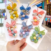 ▩☎● Handmade Fabric Flower Hair Clips Baby Girls Colorful Kids Butterfly Hairpin Children Alligator Hair Barrettes Hair Accessories