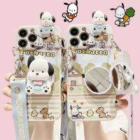 เคส TPU ป้องกันการตกกระแทกลายการ์ตูนเด็กผู้หญิง,เคสโทรศัพท์การ์ตูนน่ารัก Sanaii Rio Pochacco Portective พร้อมกระจกสำหรับ Samsung A34 5G 54 53 M33 M23