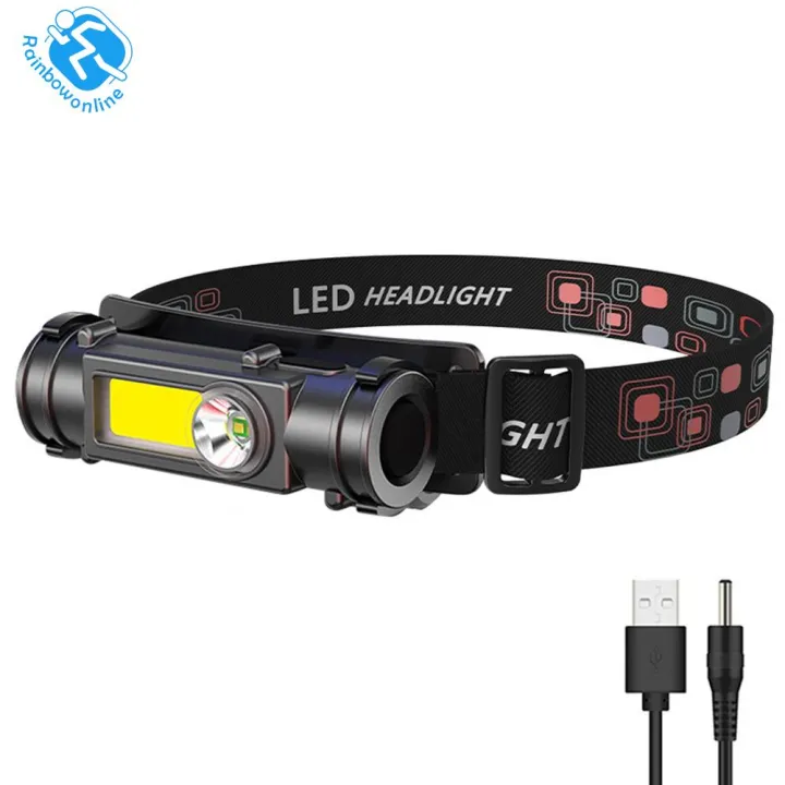 XPG+COB LED Portable Headlight USB DC Rechargeable Night Fishing