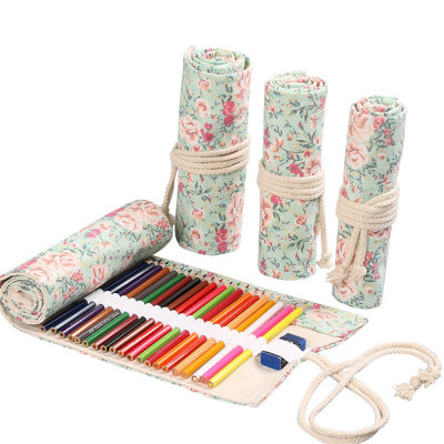 72 Hole Pencil Case Storage Bag School Supplies 72 Hole Colorful Cloth Stationery Cosmetic Roll Pencil