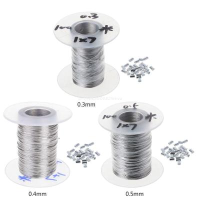 100m 304 Stainless Steel Wire Rope Soft Fishing Lifting Cable 1×7 Clothesline With 30 Aluminum Ferrules Dropship