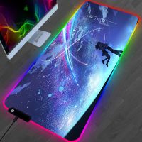 RGB Your Name Mouse Pad Anime Kawaii Gaming Accessories Carpet PC Gamer Completo Computer LED Keyboard Desk Mat CS GO Mousepad