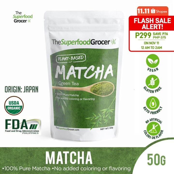The Superfood Grocer 100 Pure Japanese Uji Matcha Green Tea Powder 50g