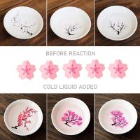 Magic Sakura Sake Cup Color Change with Cold/Hot Water-See Peach Cherry Flowers Bloom Magically Sakura Blossom Tea Bowl