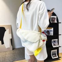 Funny Women Hen Shape Plush Bag Cute Cartoon Chicken Crossbody Shoulder Bag Travel Satchel Purse Handbags Plush Bags
