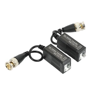 4 Pairs 8 Pieces Passive Video Balun Transmitter & Transceiver with Cable for 1080P TVI/CVI/TVI/AHD/960H DVR Camera CCTV System, Male BNC to UTP CAT5/5e/6/6e Cable