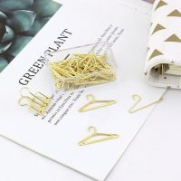 TUTU 30pcs/box gold COLOR electroplating hangers Shape Paper Clips Funny Bookmark Marking Clips H0230