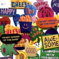 RD5BA7 ตัวอักษรและตัวอักษร สติกเกอร์ข้อความแสดงอารมณ์ภาษาอังกฤษ ภาษาอังกฤษแบบสบายๆ มีสี สติกเกอร์รูปลอก DIY วัสดุบัญชีแยกประเภทมือ ดีไอวาย สติกเกอร์สเก็ตบอร์ด กระเป๋าเดินทางสำหรับกระเป๋าเดินทาง