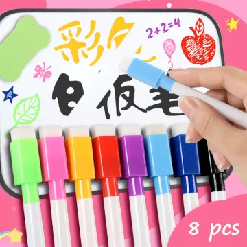 8pcs Whiteboard & Chalkboard Marker Pen, Erasable & Refillable