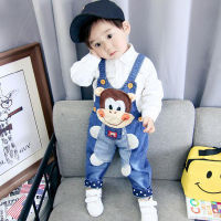 IENENS Spring Autumn Baby Overalls Toddler Jeans Pants 0-3 Years Dungarees Infant Bottoms Clothes Cartoon Jumpsuit