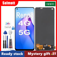 Salmatt ชิ้นส่วนจอแสดงผล OLED สำหรับ7SE OPPO Reno/Reno 8 4G/Reno 8 5G/Reno 8T หน้าจอสัมผัส LCD ชุดประกอบดิจิไทเซอร์สำหรับ OPPO Reno 7SE Reno 8 4G Reno 8 5G Reno 8T