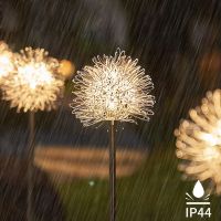 4/2pcs LED Solar Light Dandelion Flower Ball Outdoor Waterproof Garden Street Lawn Stakes Fairy Lamps String Yard Art Decoration Power Points  Switche