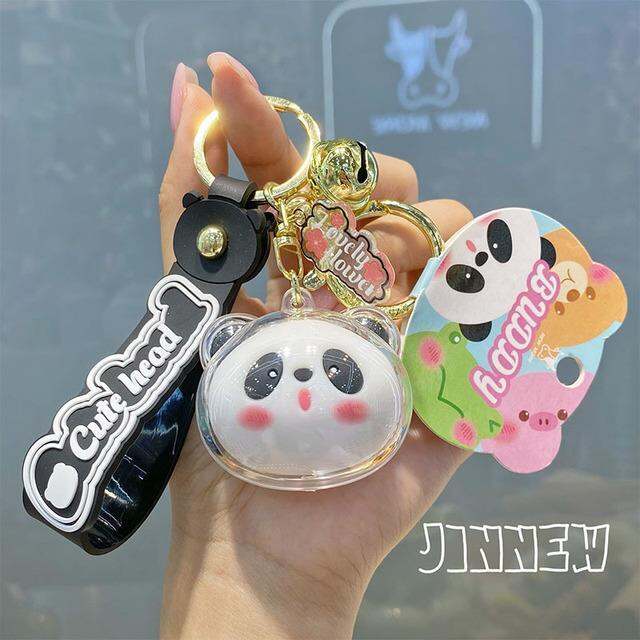 yf-original-cartoon-pig-hear-keychain-head-acrylic-chains-dog-holder-chain-keyring-pendant