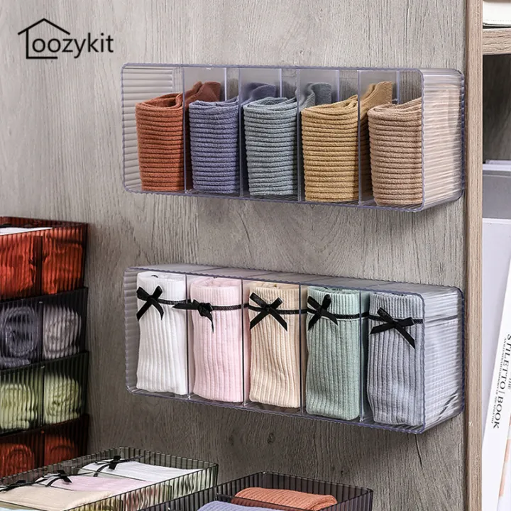 Loozykit Wall Mounted Underwear Storage Box Socks Underwear Storage Bra