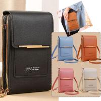 Mobile Phone Bag Women Touch Screen Wallets Shoulder Handbag Anti-theft PU Leather Bag P5L2