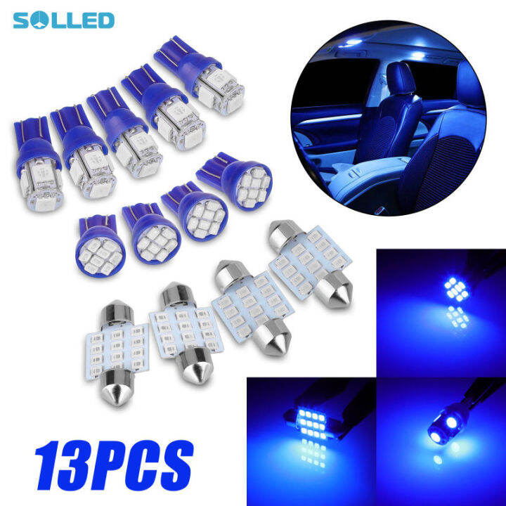 13 Pieces Dome Light LED Car Interior Bulb Kit Indoor Map Dome Lights