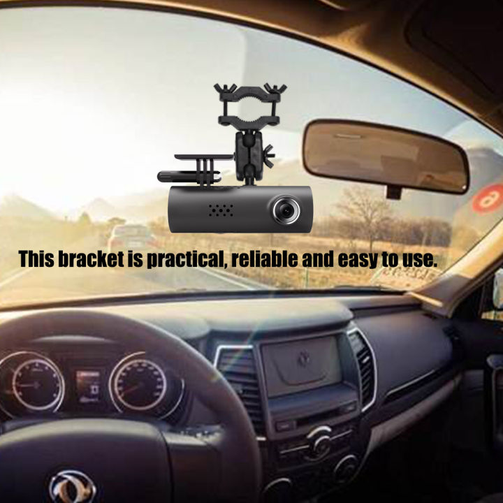 กระจกมองหลังพลาสติกใช้งานง่ายรถยนต์ที่เชื่อถือได้ตัวยึดกล้องโลหะแท่นวางหมุนได้สีดำสำหรับรถยนต์