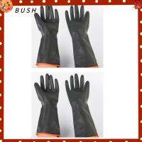 BUSH 2Pairs สีดำสีดำ ถุงมือเชื่อมโลหะ 35ซม. ค่ะ แผ่นยางรอง ถุงมือสำหรับเชื่อม กันไฟได้ อุปกรณ์เสริมการบัดกรี การเชื่อมเชื่อม