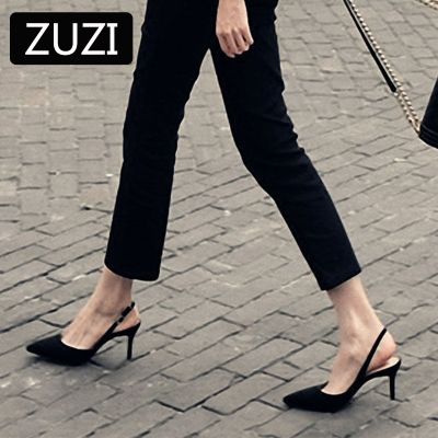 ขายดีที่สุด ioztt2023 - /❏卍✵ ZUZI Sandals Shoes with Heels Ankle Female Thin Heel Size Sandalias Mujer