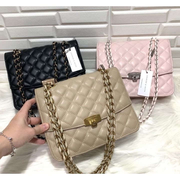 Charles and keith quilted shoulder bag | Lazada PH