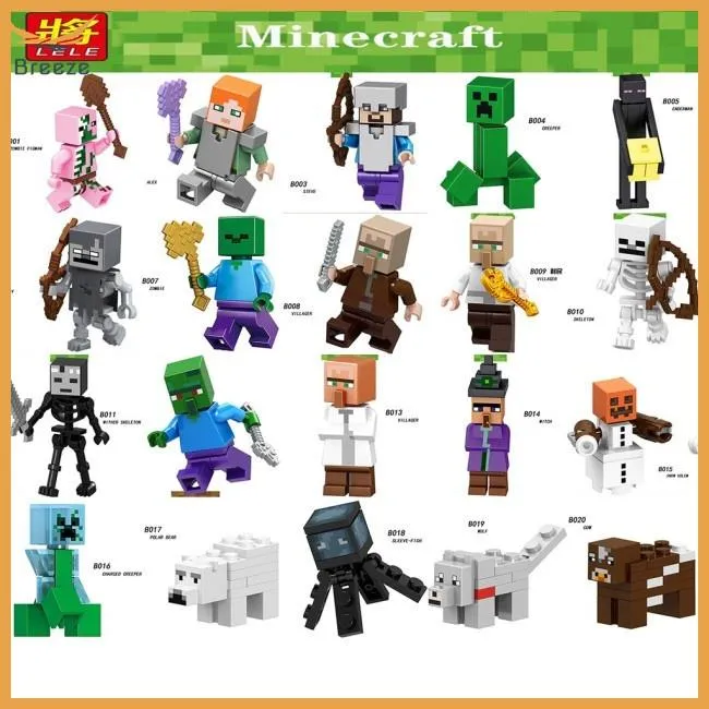 breeze Lego Minifigures Building Blocks Toys for Kids Minecraft Iron ...