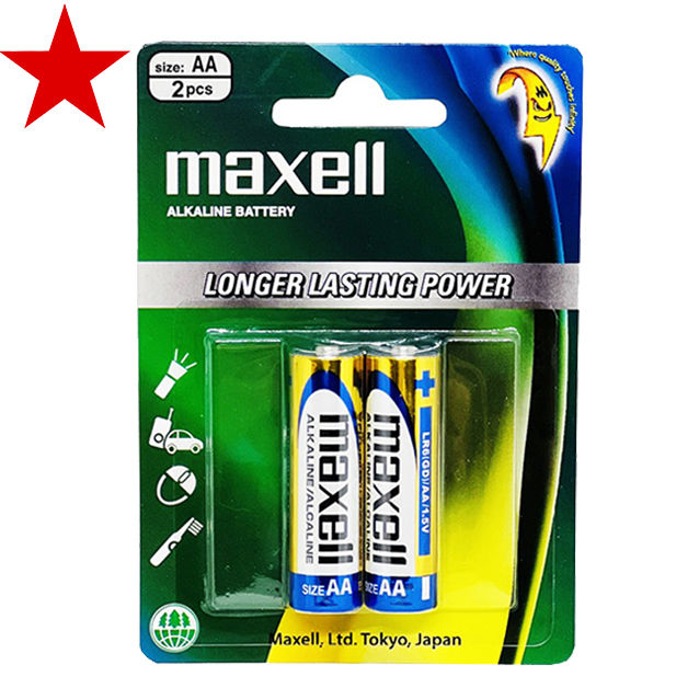 Pin AA (2A) Maxell Alkaline Longer Lasting Power siêu bền chính hãng - Vỉ 2  viên | Lazada.vn