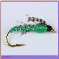 GOUPDO 10 #12 # เหยื่อตกปลาบิน Rown caddis Nymph Fly หนอนขนแกะ ตะขอตกปลาแบบเกี่ยว ของใหม่ ปลาเทราท์บิน เหยื่อตกปลาเทราท์ ตกปลาบินตกปลา