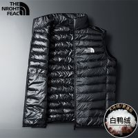 North Face เสื้อกั๊กลงผู้ชาย2022ฤดูใบไม้ร่วงและฤดูหนาวน้ำหนักเบาอบอุ่นคอตั้งเป็ดสีขาวเสื้อกั๊กลงเสื้อกั๊กแจ็คเก็ต