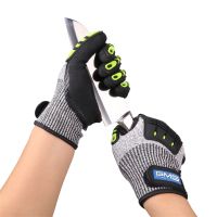 Cut Resistant Gloves Anti Shock Absorbing Mechanics TPR Safety Vibration Oil-proof