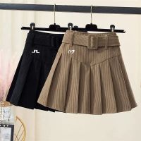 Womens Golf Wear New Hazzys 2023 Autumn Womens Clothing Golf Belt South Scape Golf Short Skirt Korean Retro Pleated Mini Skirt