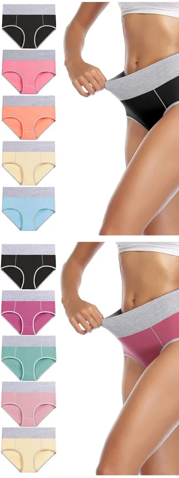 5 Pieces/Pack！」MeooLiisy Plus Size 5XL High Waist Ladies Panties