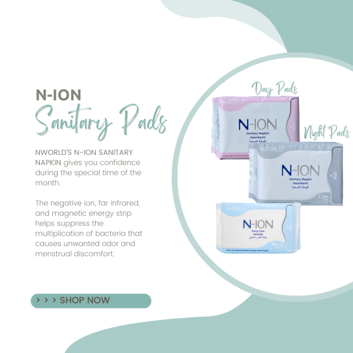 Nworld NIon Sanitary NapkinNegative IONFar Infrared, Active Oxygen