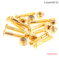 Heishada 8ชุดฮาร์ดแวร์ M5ยึดสเก็ตบอร์ดสลักเกลียวฮาร์ดแวร์สเก็ตบอร์ดน็อตกลางแจ้ง longboard