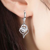 2022 New Sterling Silver Earrings Womens Mid-Length Crystal Temperament Earrings Earhooks Hypoallergenic Earrings Silver Earrings