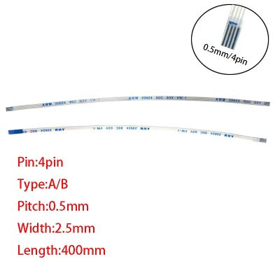 40cm 4Pin FFC FPC Wire AWM 20624 80C 60V VW 1 A B Type Flat Flexible Cable Same Side Opposite Side Wire